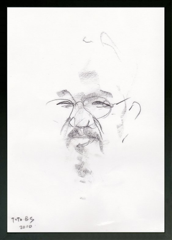 Sketsa Portrait Syaikh Husain asy-Syadzili ad-Darqawi oleh Toto BS